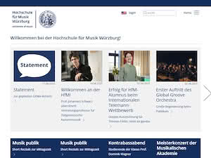 University of Music Würzburg's official website homepage screenshot