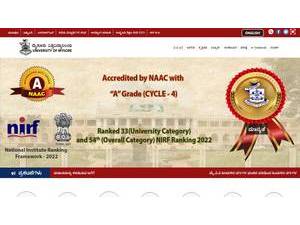 University of Mysore's official website homepage screenshot