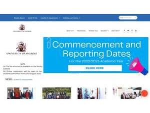 University of Nairobi's official website homepage screenshot