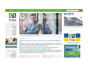 University of Namur's official website homepage screenshot