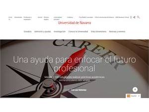 University of Navarra's official website homepage screenshot