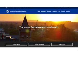 University of New Hampshire's official website homepage screenshot