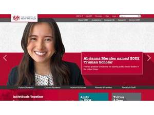 University of New Mexico's official website homepage screenshot