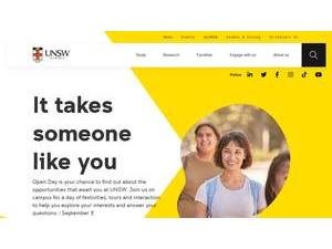 University of New South Wales's official website homepage screenshot