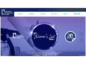 University of New York, Tirana's official website homepage screenshot