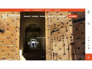 University of Nîmes's official website homepage screenshot