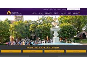University of North Alabama's official website homepage screenshot