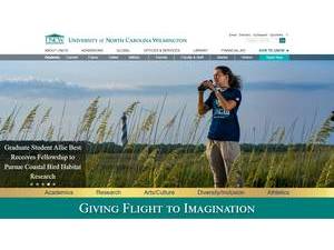 University of North Carolina Wilmington's official website homepage screenshot