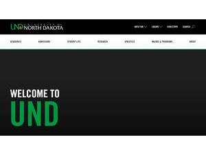 University of North Dakota's official website homepage screenshot