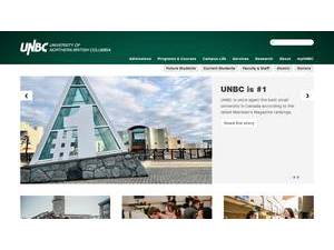 University of Northern British Columbia's official website homepage screenshot