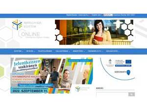 University of Nyíregyháza's official website homepage screenshot