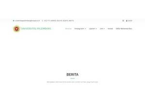University of Palembang's official website homepage screenshot