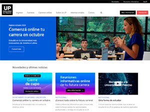 University of Palermo, Argentina's official website homepage screenshot