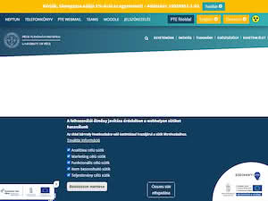 University of Pécs's official website homepage screenshot