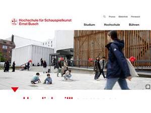 University of Performing Arts Ernst Busch's official website homepage screenshot