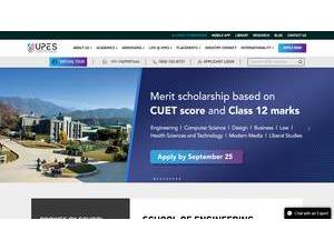 University of Petroleum and Energy Studies's official website homepage screenshot