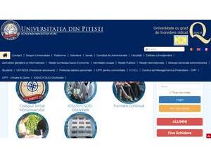 University of Pitesti's official website homepage screenshot