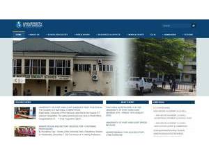 University of Port Harcourt's official website homepage screenshot