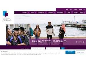 University of Portsmouth's official website homepage screenshot