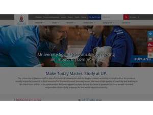 University of Pretoria's official website homepage screenshot