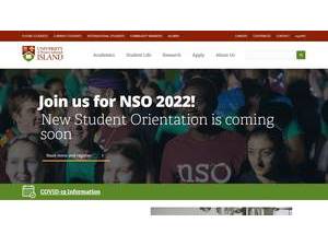 University of Prince Edward Island's official website homepage screenshot