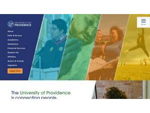 University of Providence's official website homepage screenshot