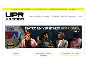University of Puerto Rico-Arecibo Campus's official website homepage screenshot