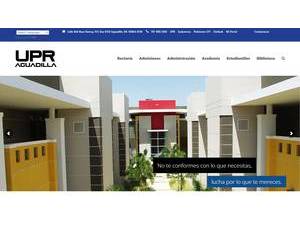 University of Puerto Rico at Aguadilla's official website homepage screenshot