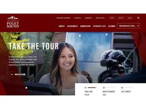University of Puget Sound's official website homepage screenshot