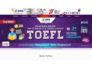 University of Putera Batam's official website homepage screenshot