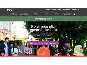 University of Québec in Outaouais's official website homepage screenshot