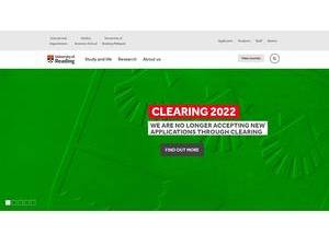 University of Reading's official website homepage screenshot