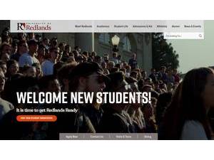 University of Redlands's official website homepage screenshot