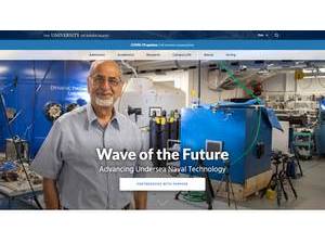 University of Rhode Island's official website homepage screenshot