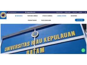 University of Riau Islands's official website homepage screenshot