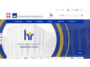 University of Rzeszów's official website homepage screenshot