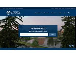 University of Saint Francis's official website homepage screenshot