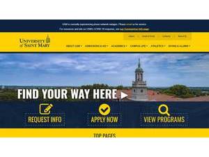 University of Saint Mary's official website homepage screenshot