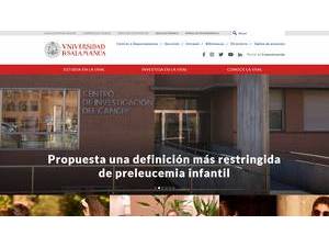 University of Salamanca's official website homepage screenshot