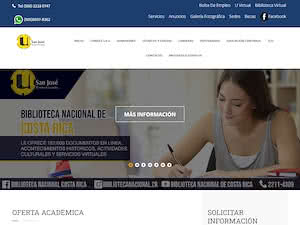 University of San José's official website homepage screenshot
