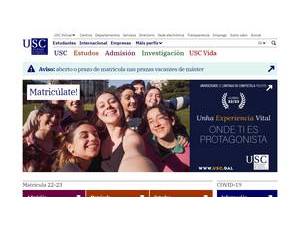 University of Santiago de Compostela's official website homepage screenshot