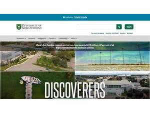 University of Saskatchewan's official website homepage screenshot