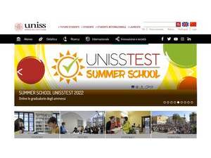 University of Sassari's official website homepage screenshot