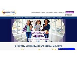 University of Science and Art of Costa Rica's official website homepage screenshot