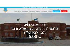 University of Science and Technology, Bannu's official website homepage screenshot