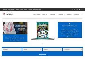 University of Seychelles's official website homepage screenshot