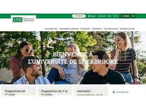 University of Sherbrooke's official website homepage screenshot