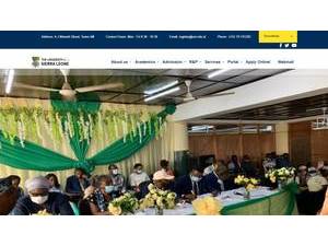 University of Sierra Leone's official website homepage screenshot
