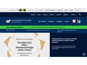University of Silesia in Katowice's official website homepage screenshot