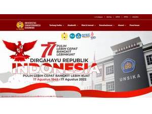 University of Singaperbangsa Karawang's official website homepage screenshot